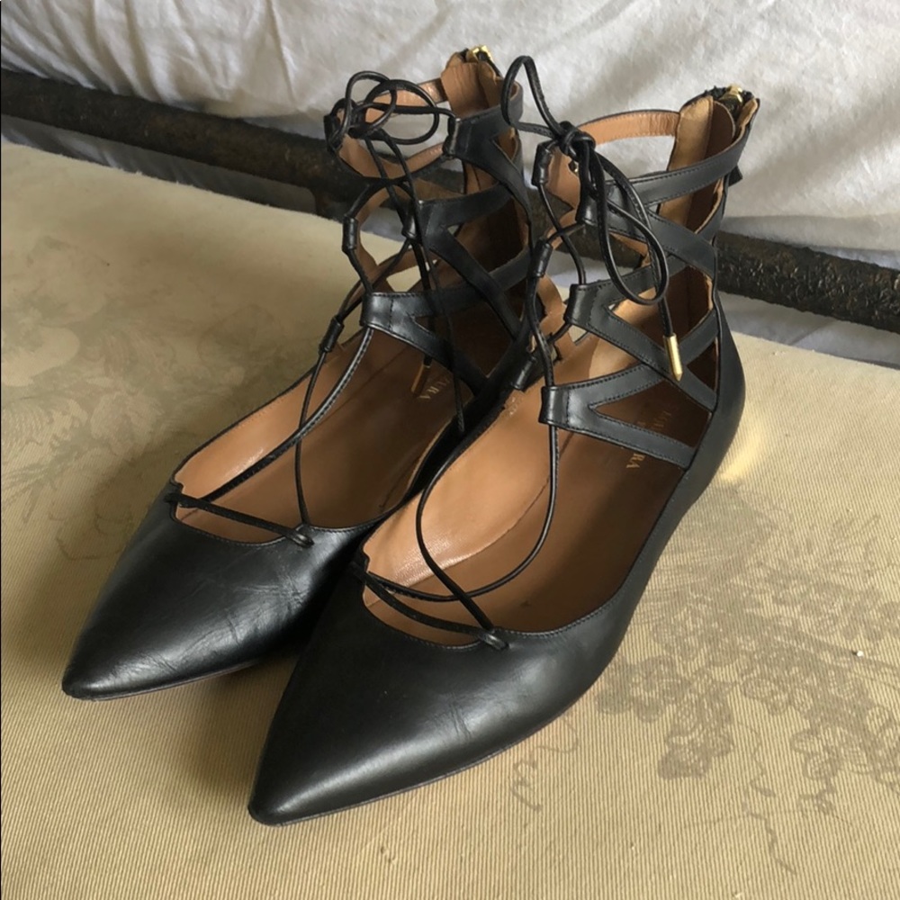 Aquazzura Belgravia Black Flat